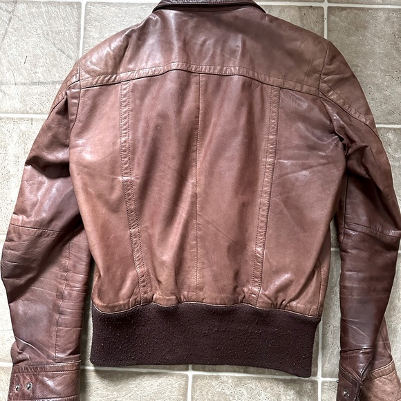Men’s Leather Bomber Jacket - Picture 2 of 2